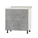 Кухонный модуль 2 ящика Оптима Низ Н86-800 Белый/Бетон (без столешницы) 800х461х820 мм (DTM-071991)