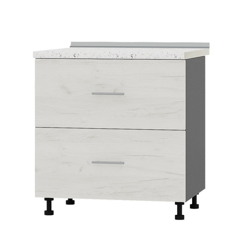 Кухонный модуль 2 ящика Оптима Низ Н86-800 Антрацит/Дуб Крафт Белый (без столешницы) 800х461х820 мм (DTM-071985)