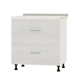 Кухонный модуль 2 ящика Оптима Низ Н86-800 Белый/Дуб Крафт Белый (без столешницы) 800х461х820 мм (DTM-071992)