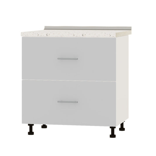 Кухонный модуль 2 ящика Оптима Низ Н86-800 Белый/Нимфея Альба (Белый) (без столешницы) 800х461х820 мм (DTM-071996)