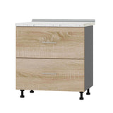 Кухонный модуль 2 ящика Оптима Низ Н86-800 Антрацит/Дуб Сонома (без столешницы) 800х461х820 мм (DTM-071987)