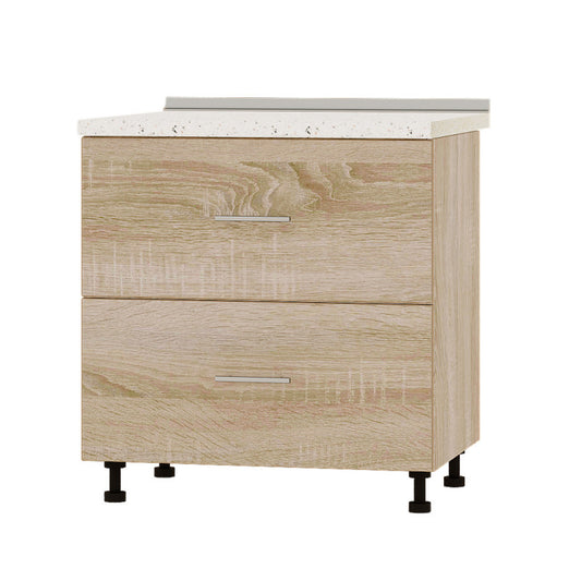 Кухонный модуль 2 ящика Оптима Низ Н86-800 Дуб Сонома/Дуб Сонома (без столешницы) 800х461х820 мм (DTM-072001)