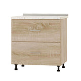 Кухонный модуль 2 ящика Оптима Низ Н86-800 Дуб Сонома/Дуб Сонома (без столешницы) 800х461х820 мм (DTM-072001)