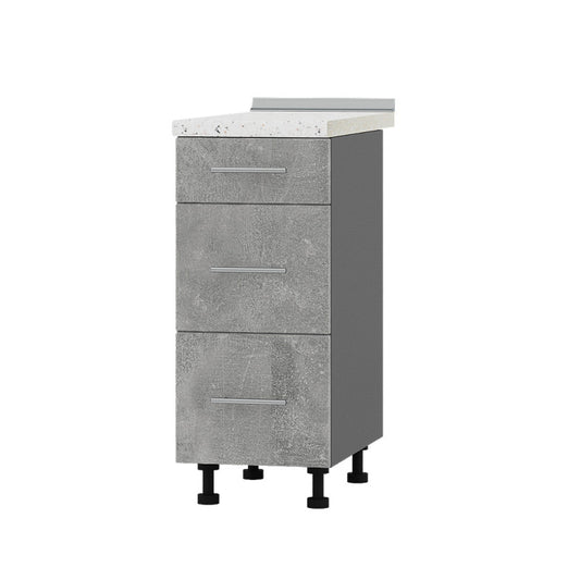 Кухонный модуль 3 ящика Оптима Низ Н87-350 Антрацит/Бетон (без столешницы) 350х461х820 мм (DTM-072005)