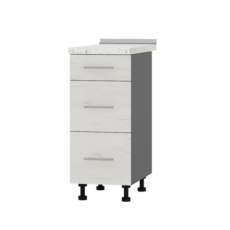 Кухонный модуль 3 ящика Оптима Низ Н87-350 Антрацит/Дуб Крафт Белый (без столешницы) 350х461х820 мм (DTM-072006)