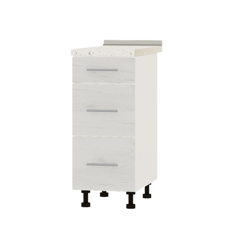 Кухонный модуль 3 ящика Оптима Низ Н87-350 Белый/Дуб Крафт Белый (без столешницы) 350х461х820 мм (DTM-072013)