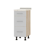 Кухонный модуль 3 ящика Оптима Низ Н87-350 Дуб Сонома/Нимфея Альба (Белый) (без столешницы) 350х461х820 мм (DTM-072024)