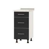 Кухонный модуль 3 ящика Оптима Низ Н87-400 Белый/Антрацит (без столешницы) 400х461х820 мм (DTM-072032)