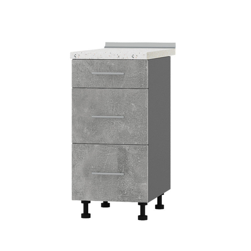 Кухонный модуль 3 ящика Оптима Низ Н87-400 Антрацит/Бетон (без столешницы) 400х461х820 мм (DTM-072026)