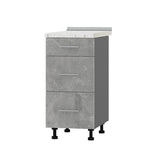 Кухонный модуль 3 ящика Оптима Низ Н87-400 Антрацит/Бетон (без столешницы) 400х461х820 мм (DTM-072026)