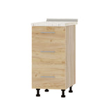 Кухонный модуль 3 ящика Оптима Низ Н87-400 Дуб Сонома/Дуб Крафт Золотой (без столешницы) 400х461х820 мм (DTM-071960)