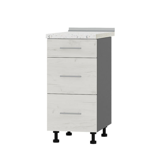 Кухонный модуль 3 ящика Оптима Низ Н87-400 Антрацит/Дуб Крафт Белый (без столешницы) 400х461х820 мм (DTM-072027)