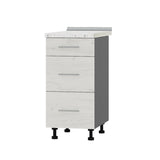 Кухонный модуль 3 ящика Оптима Низ Н87-400 Антрацит/Дуб Крафт Белый (без столешницы) 400х461х820 мм (DTM-072027)