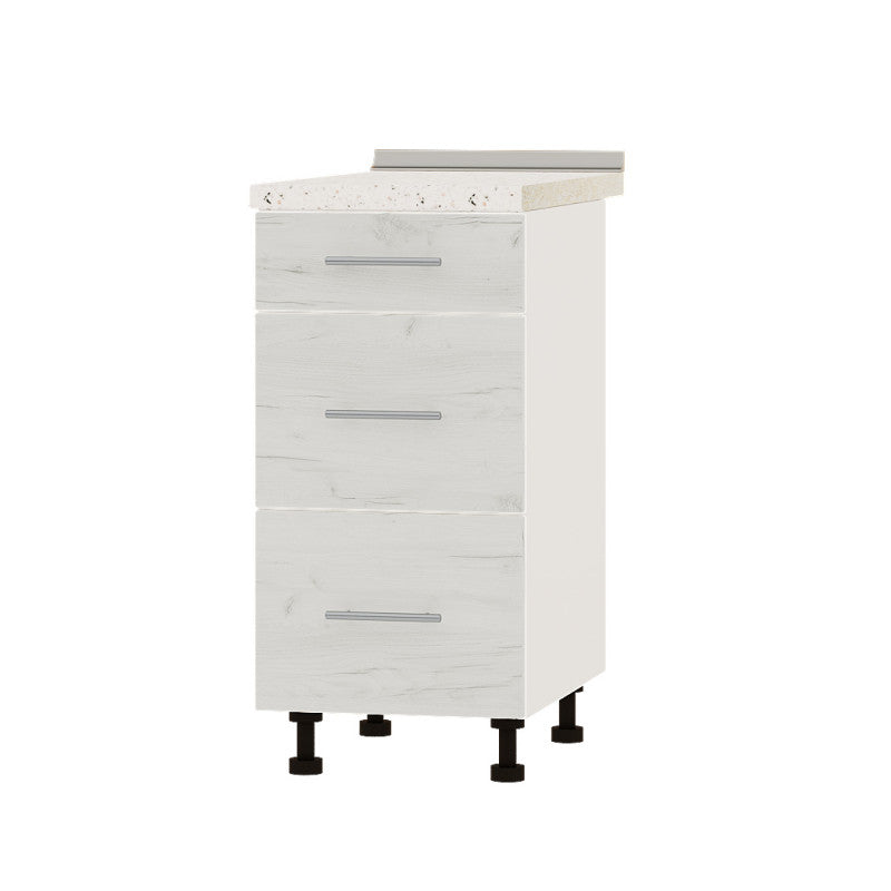 Кухонный модуль 3 ящика Оптима Низ Н87-400 Белый/Нимфея Альба (Белый) (без столешницы) 400х461х820 мм (DTM-072038)