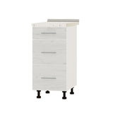 Кухонный модуль 3 ящика Оптима Низ Н87-400 Белый/Дуб Крафт Белый (без столешницы) 400х461х820 мм (DTM-072034)