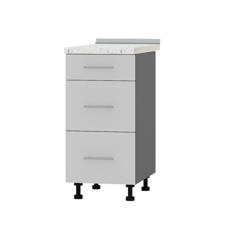 Кухонный модуль 3 ящика Оптима Низ Н87-400 Антрацит/Нимфея Альба (Белый) (без столешницы) 400х461х820 мм (DTM-072031)