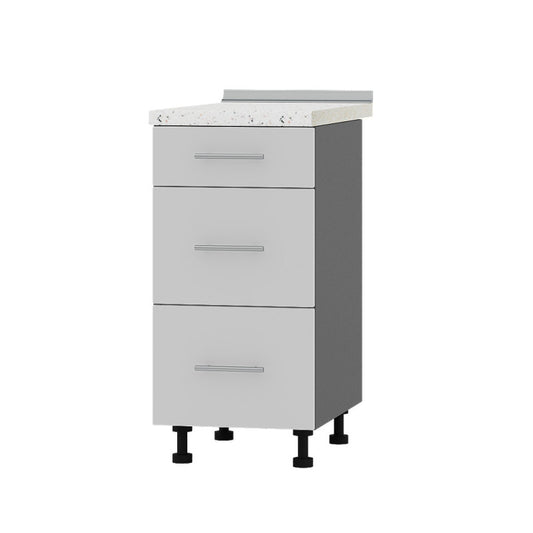 Кухонный модуль 3 ящика Оптима Низ Н87-400 Антрацит/Нимфея Альба (Белый) (без столешницы) 400х461х820 мм (DTM-072031)