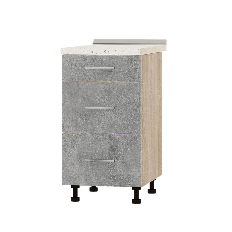 Кухонный модуль 3 ящика Оптима Низ Н87-450 Дуб Сонома/Бетон (без столешницы) 450х461х820 мм (DTM-071807)