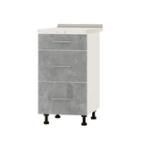 Кухонный модуль 3 ящика Оптима Низ Н87-450 Белый/Бетон (без столешницы) 450х461х820 мм (DTM-071972)