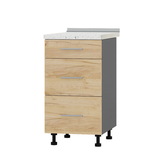 Кухонный модуль 3 ящика Оптима Низ Н87-450 Антрацит/Дуб Крафт Золотой (без столешницы) 450х461х820 мм (DTM-071967)