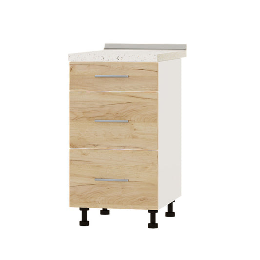 Кухонный модуль 3 ящика Оптима Низ Н87-450 Белый/Дуб Крафт Золотой (без столешницы) 450х461х820 мм (DTM-071974)