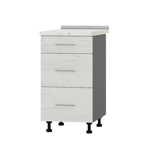 Кухонный модуль 3 ящика Оптима Низ Н87-450 Антрацит/Дуб Крафт Белый (без столешницы) 450х461х820 мм (DTM-071966)