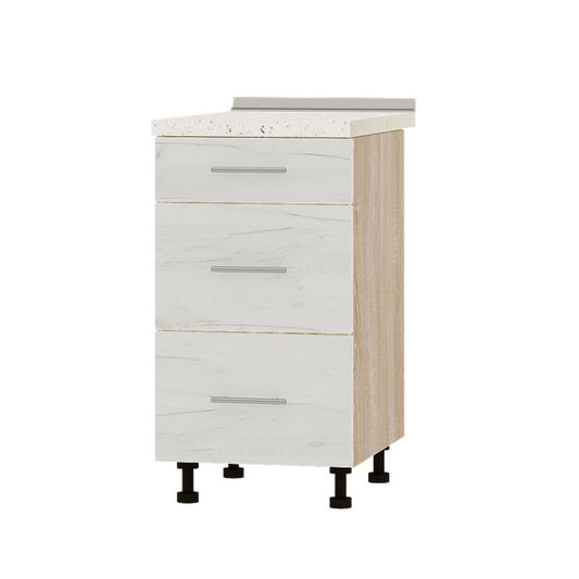 Кухонный модуль 3 ящика Оптима Низ Н87-450 Дуб Сонома/Дуб Крафт Белый (без столешницы) 450х461х820 мм (DTM-071808)