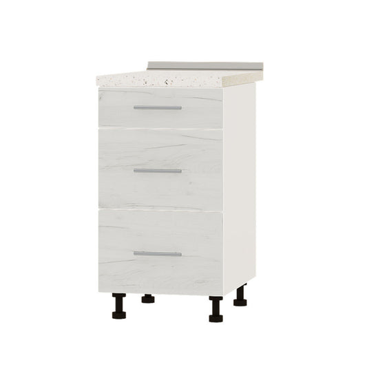 Кухонный модуль 3 ящика Оптима Низ Н87-450 Белый/Дуб Крафт Белый (без столешницы) 450х461х820 мм (DTM-071973)