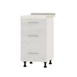 Кухонный модуль 3 ящика Оптима Низ Н87-450 Белый/Дуб Крафт Белый (без столешницы) 450х461х820 мм (DTM-071973)