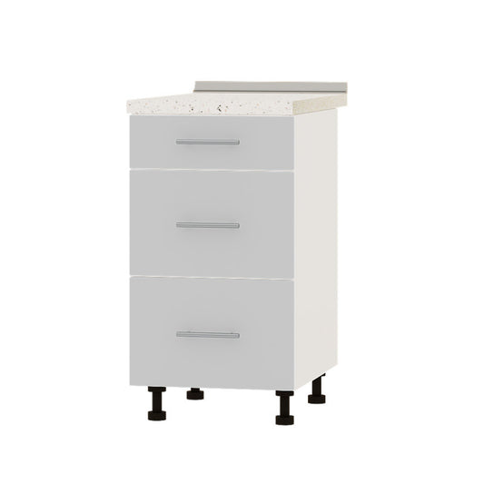 Кухонный модуль 3 ящика Оптима Низ Н87-450 Белый/Нимфея Альба (Белый) (без столешницы) 450х461х820 мм (DTM-071805)