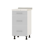 Кухонный модуль 3 ящика Оптима Низ Н87-450 Белый/Нимфея Альба (Белый) (без столешницы) 450х461х820 мм (DTM-071805)