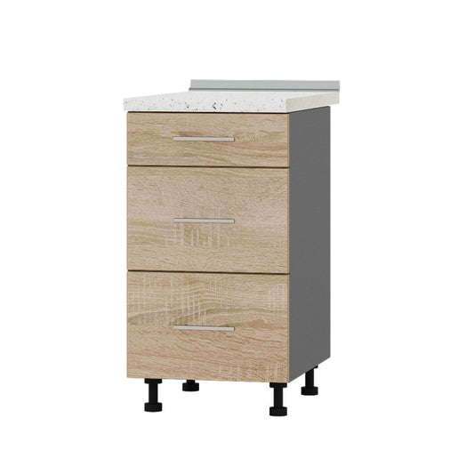 Кухонный модуль 3 ящика Оптима Низ Н87-450 Антрацит/Дуб Сонома (без столешницы) 450х461х820 мм (DTM-071968)