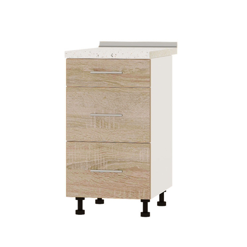 Кухонный модуль 3 ящика Оптима Низ Н87-450 Белый/Дуб Сонома (без столешницы) 450х461х820 мм (DTM-071803)