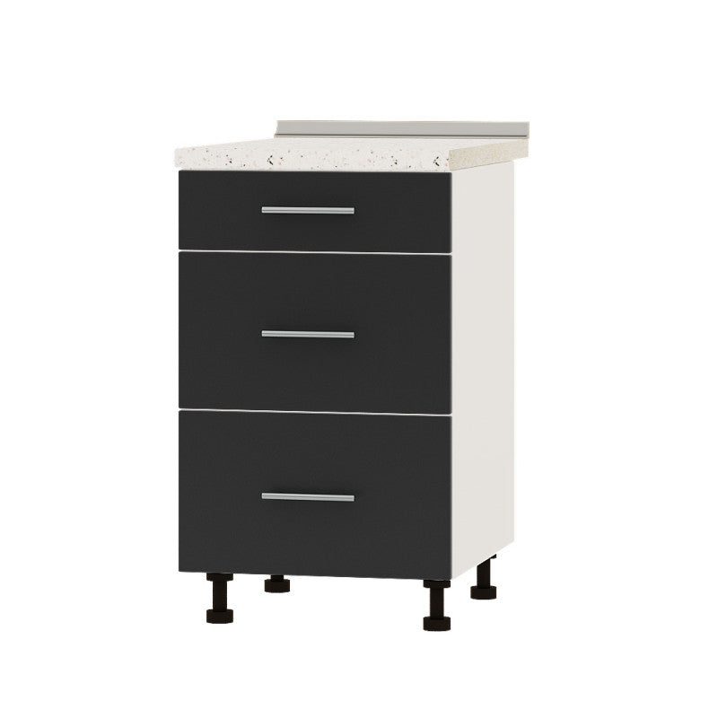 Кухонный модуль 3 ящика Оптима Низ Н87-500 Белый/Антрацит (без столешницы) 500х461х820 мм (DTM-071820)