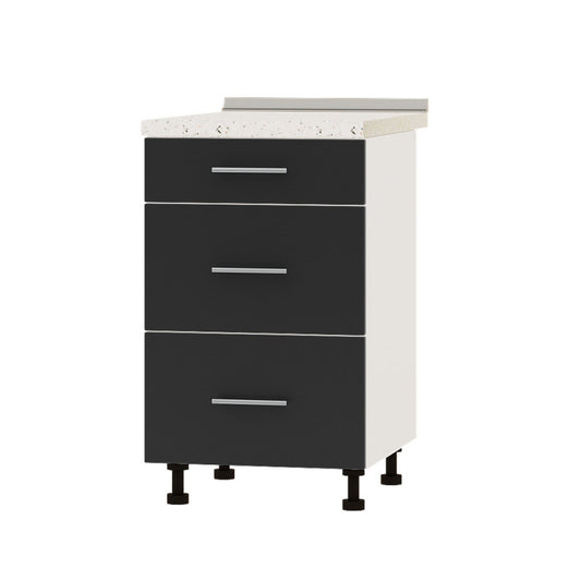 Кухонный модуль 3 ящика Оптима Низ Н87-500 Белый/Антрацит (без столешницы) 500х461х820 мм (DTM-071820)