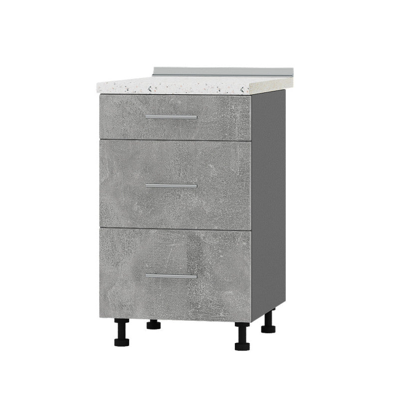 Кухонный модуль 3 ящика Оптима Низ Н87-500 Антрацит/Бетон (без столешницы) 500х461х820 мм (DTM-071814)