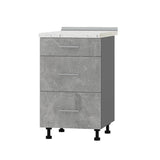 Кухонный модуль 3 ящика Оптима Низ Н87-500 Антрацит/Бетон (без столешницы) 500х461х820 мм (DTM-071814)