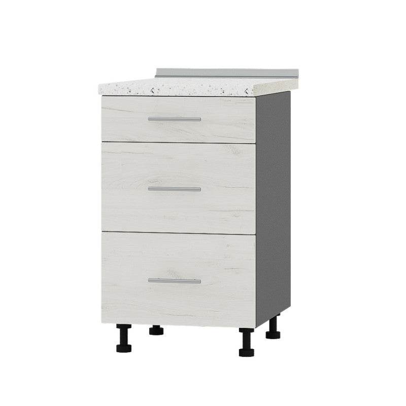 Кухонный модуль 3 ящика Оптима Низ Н87-500 Антрацит/Дуб Крафт Белый (без столешницы) 500х461х820 мм (DTM-071815)