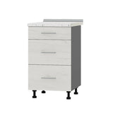 Кухонный модуль 3 ящика Оптима Низ Н87-500 Антрацит/Дуб Крафт Белый (без столешницы) 500х461х820 мм (DTM-071815)