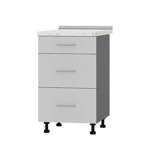 Кухонный модуль 3 ящика Оптима Низ Н87-500 Антрацит/Нимфея Альба (Белый) (без столешницы) 500х461х820 мм (DTM-071819)