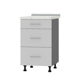 Кухонный модуль 3 ящика Оптима Низ Н87-500 Антрацит/Нимфея Альба (Белый) (без столешницы) 500х461х820 мм (DTM-071819)