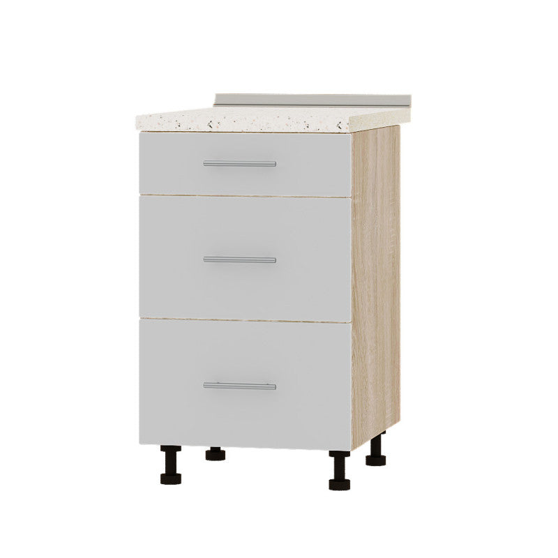 Кухонный модуль 3 ящика Оптима Низ Н87-500 Дуб Сонома/Нимфея Альба (Белый) (без столешницы) 500х461х820 мм (DTM-071833)