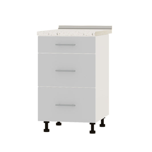 Кухонный модуль 3 ящика Оптима Низ Н87-500 Белый/Нимфея Альба (Белый) (без столешницы) 500х461х820 мм (DTM-071826)