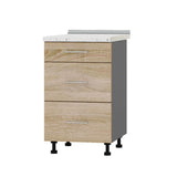 Кухонный модуль 3 ящика Оптима Низ Н87-500 Антрацит/Дуб Сонома (без столешницы) 500х461х820 мм (DTM-071817)