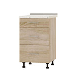 Кухонный модуль 3 ящика Оптима Низ Н87-500 Дуб Сонома/Дуб Сонома (без столешницы) 500х461х820 мм (DTM-071831)