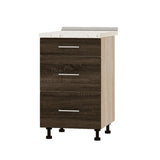 Кухонный модуль 3 ящика Оптима Низ Н87-500 Дуб Сонома/Дуб Сонома Трюфель (без столешницы) 500х461х820 мм (DTM-071832)