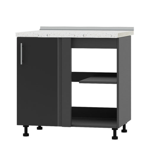 Кухонный модуль угловой Оптима Низ Н89-845 Антрацит/Антрацит (без столешницы) (DTM-071834)