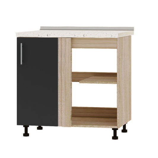 Кухонный модуль угловой Оптима Низ Н89-845 Дуб Сонома/Антрацит (без столешницы) (DTM-071855)