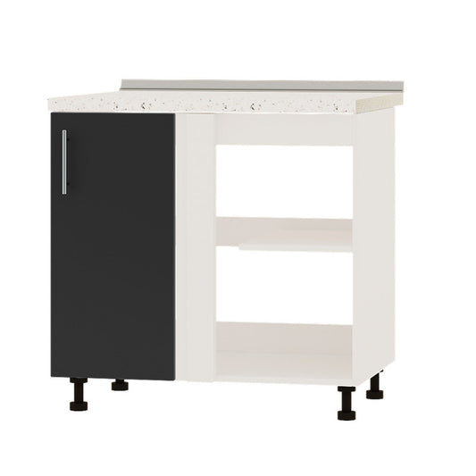 Кухонный модуль угловой Оптима Низ Н89-845 Белый/Антрацит (без столешницы) (DTM-071841)