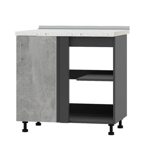 Кухонный модуль угловой Оптима Низ Н89-845 Антрацит/Бетон (без столешницы) (DTM-071835)